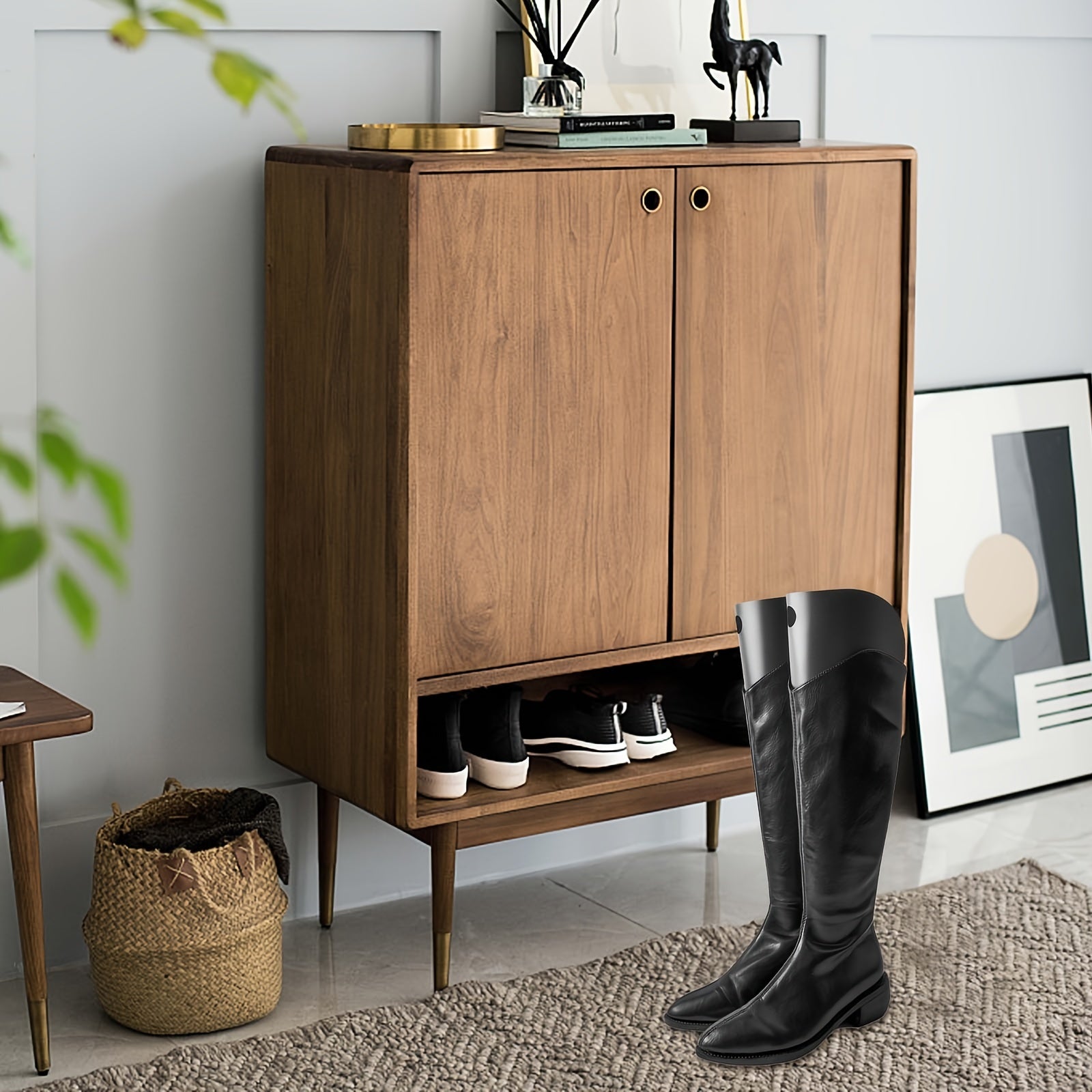 4pcs Breathable Plastic Boot Shapers Reusable Shoe Inserts for Men and Women