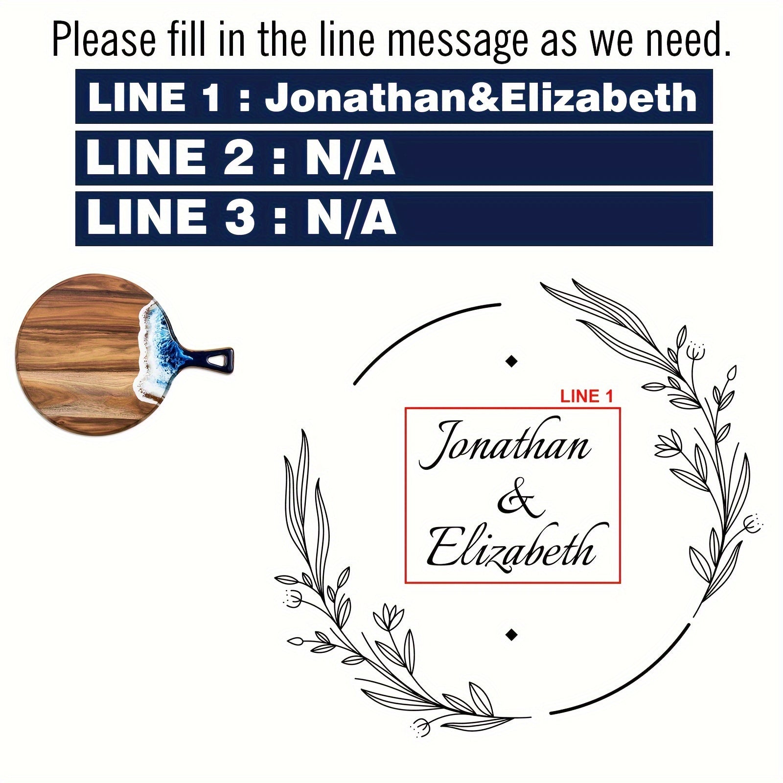 Round Custom Cheese Board with Handle, Personalized Charcuterie Board for Gifts