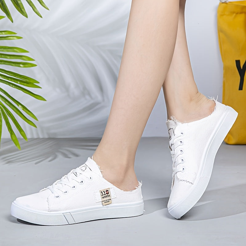 Women's Canvas Sneakers Low-Top Lightweight Casual Lace-Up All-Season Fabric