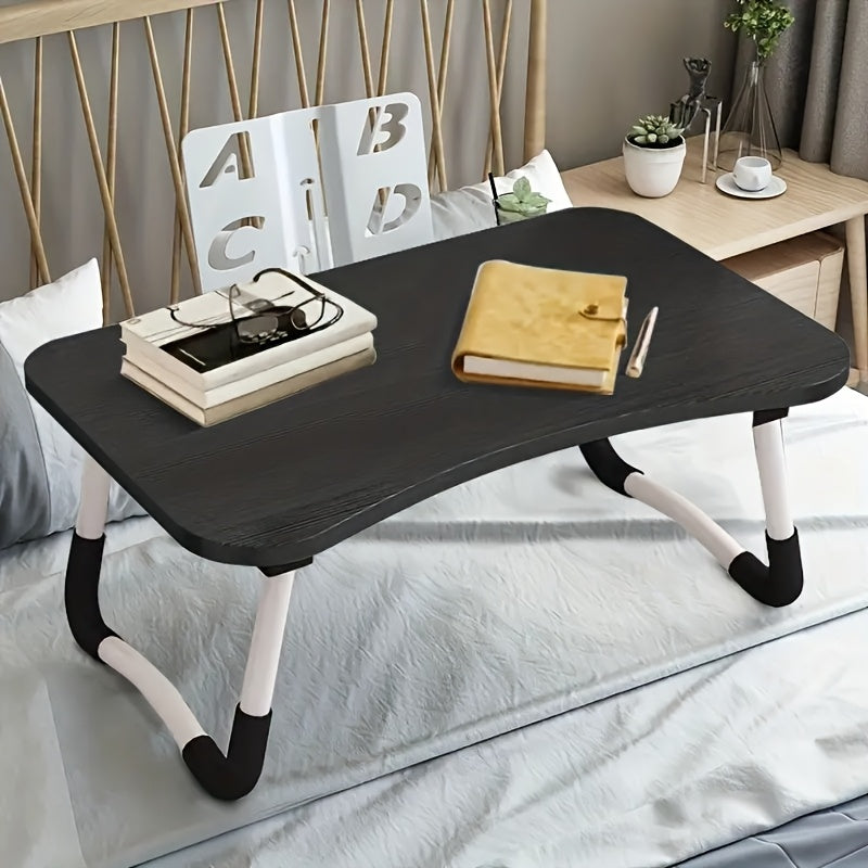 Черный деревянный регулируемый складной стол для ноутбука для использования в кровати или на диване