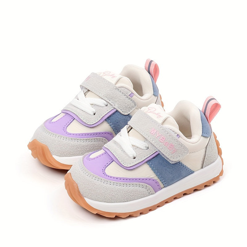 Zapatillas transpirables antideslizantes a rayas para niños pequeños con correa ajustable para exteriores, casual en primavera y otoño