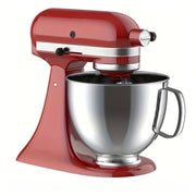 Cuenco de acero inoxidable profundo para batidoras de pie, rojo, a prueba de salpicaduras, duradero