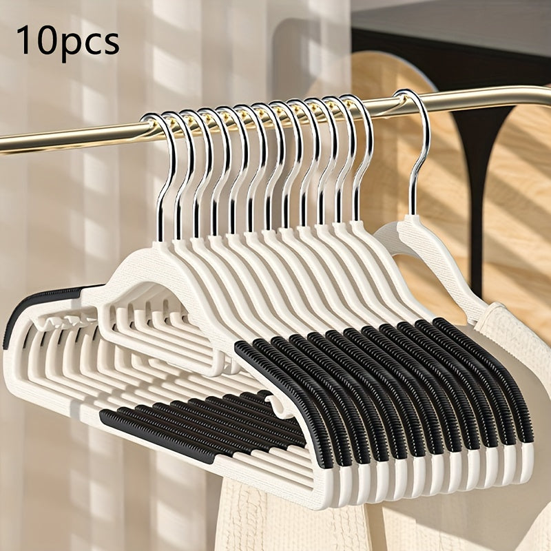Juego de 10 perchas antideslizantes para ropa, resistentes y duraderas, recubrimiento para armario y vestidor
