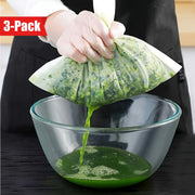 3-Pack Reusable Fine Mesh Nylon Strainer Bags for Brewing Nut Milk Juice and Cheese Making