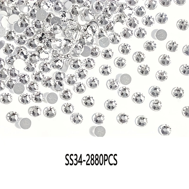 14400 Shisha Kristalli Flatback Rhinestones uchun Tirnoq San'ati, kiyim-kechak, poyabzal, sumkalar SS3 dan SS34 gacha