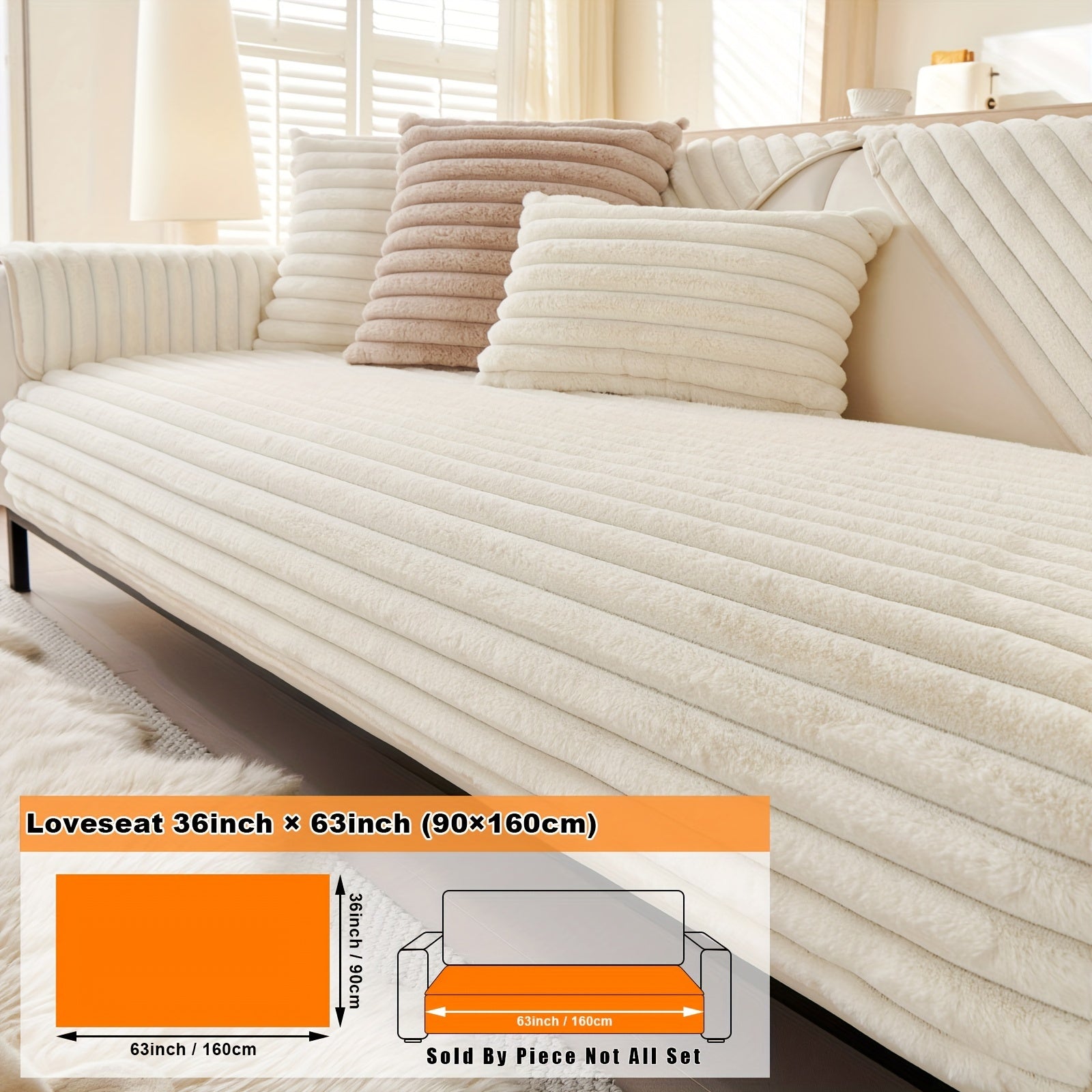 Barcha turdagi divanlar uchun mo'ljallangan, sun'iy quyon junidan tayyorlangan zamonaviy plush divan qoplamasi, mushuk va it egalari uchun iliqlik va himoya ta'minlaydi.