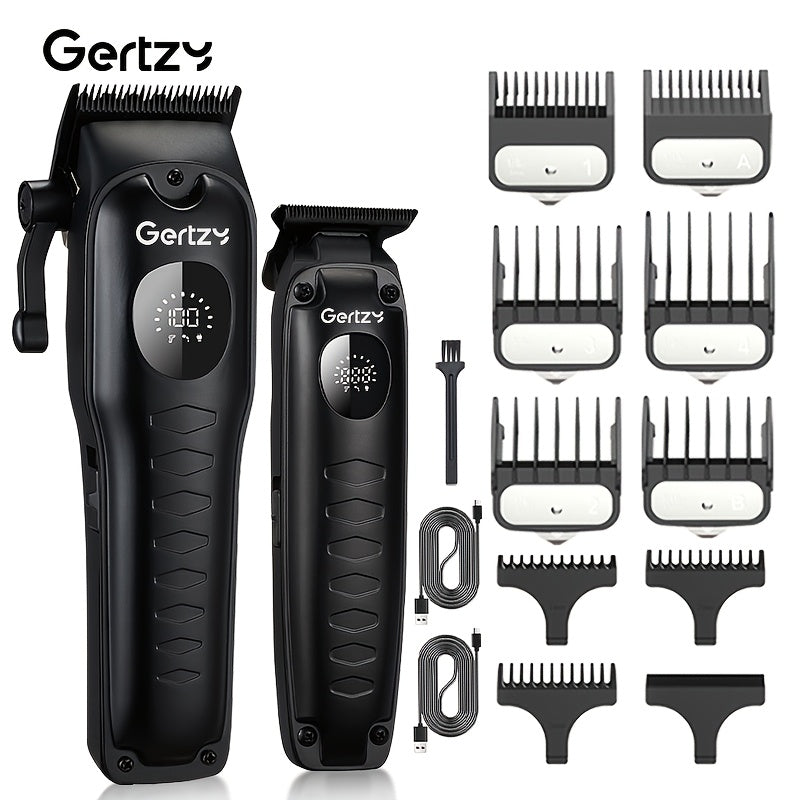 Men's Hair Clipper Set with LED Display Nine Limit Combs Hair and Oil Clippers Gift