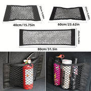 Universal Car Organizer with Storage Pockets and Elastic Mesh for Seat Back and Trunk