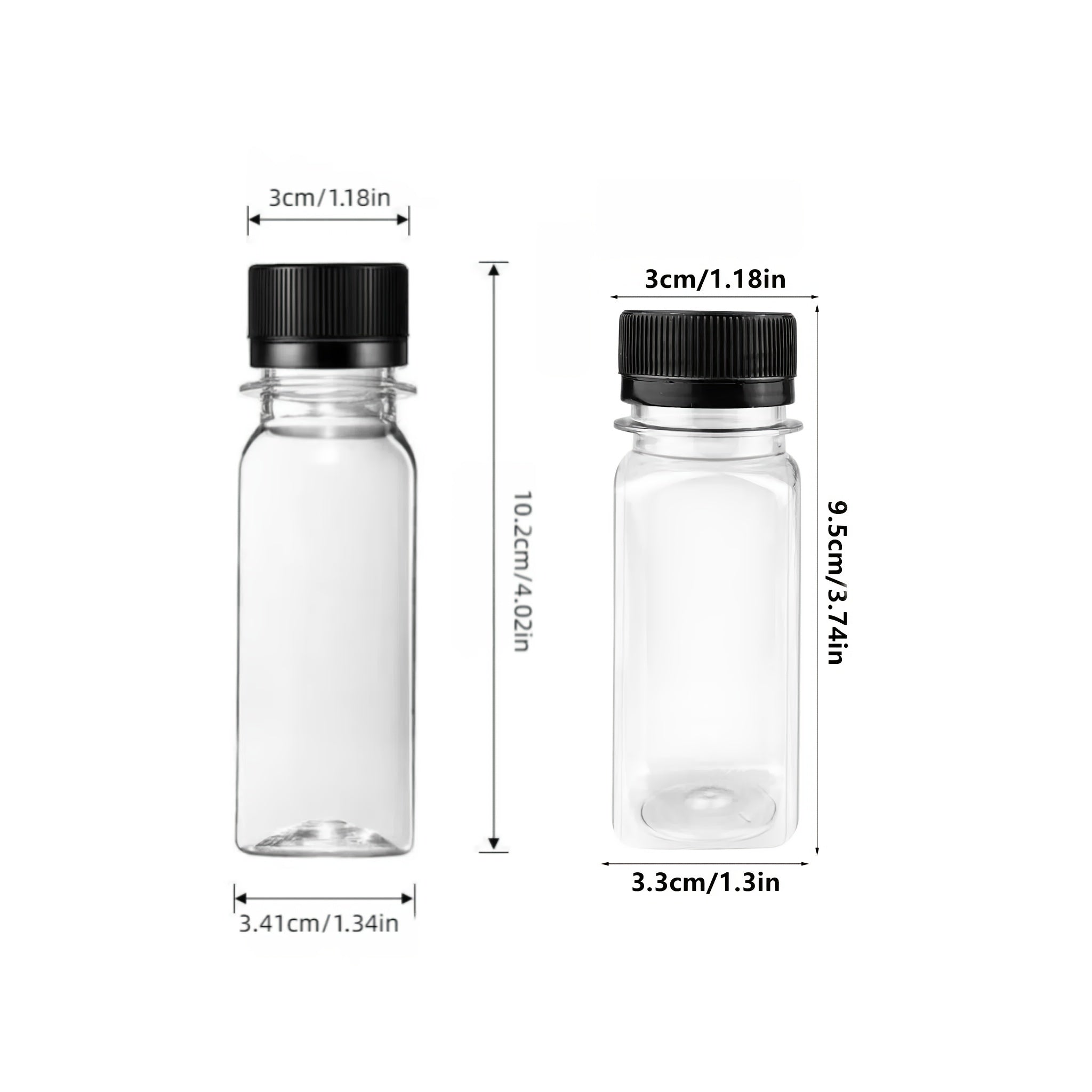 Leakproof 2oz Mini Shot Bottles with Screw Caps Food-Grade Plastic BPA-Free Freezer Safe