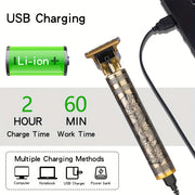 3-в-1 Электрическая машинка для стрижки волос USB-перезаряжаемый литий-ионный аккумулятор для близкого бритья, удобная для путешествий