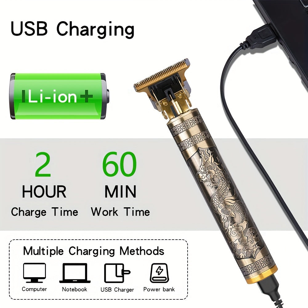 3-in-1 Men's Grooming Kit Electric Hair Clippers T-Shaped Blade Trimmer Foil Shaver USB Rechargeable