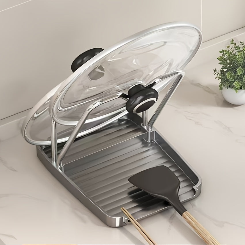 Double Layer Pot and Utensil Holder with Drainage, Durable ABS Kitchen Organizer