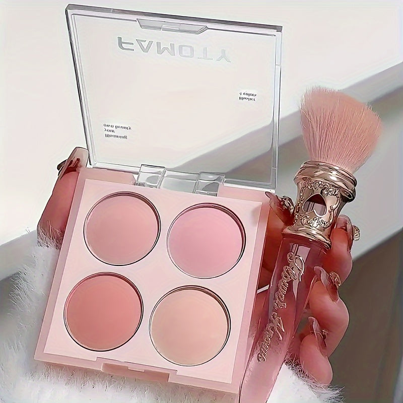 Qizlar uchun Blush Palette Makiyaj Kompakt Yumshoq Rangi Gradient Mat Yengil Pushti Binafsha