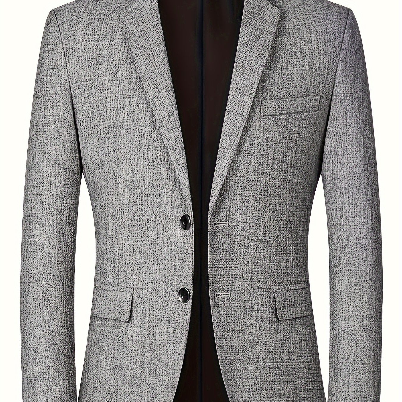 Men's Lightweight Business Casual Blazer Solid Color Long Sleeve Polyester Viscose