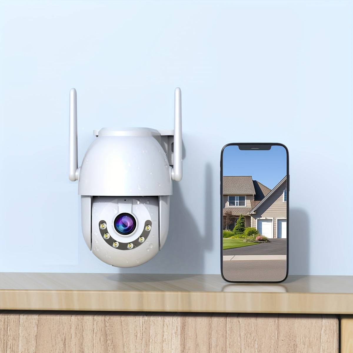 Ulanmagan tashqi xavfsizlik kamerası 3MP HD insonni kuzatish harakatini aniqlash 64GB bilan ta'minlangan