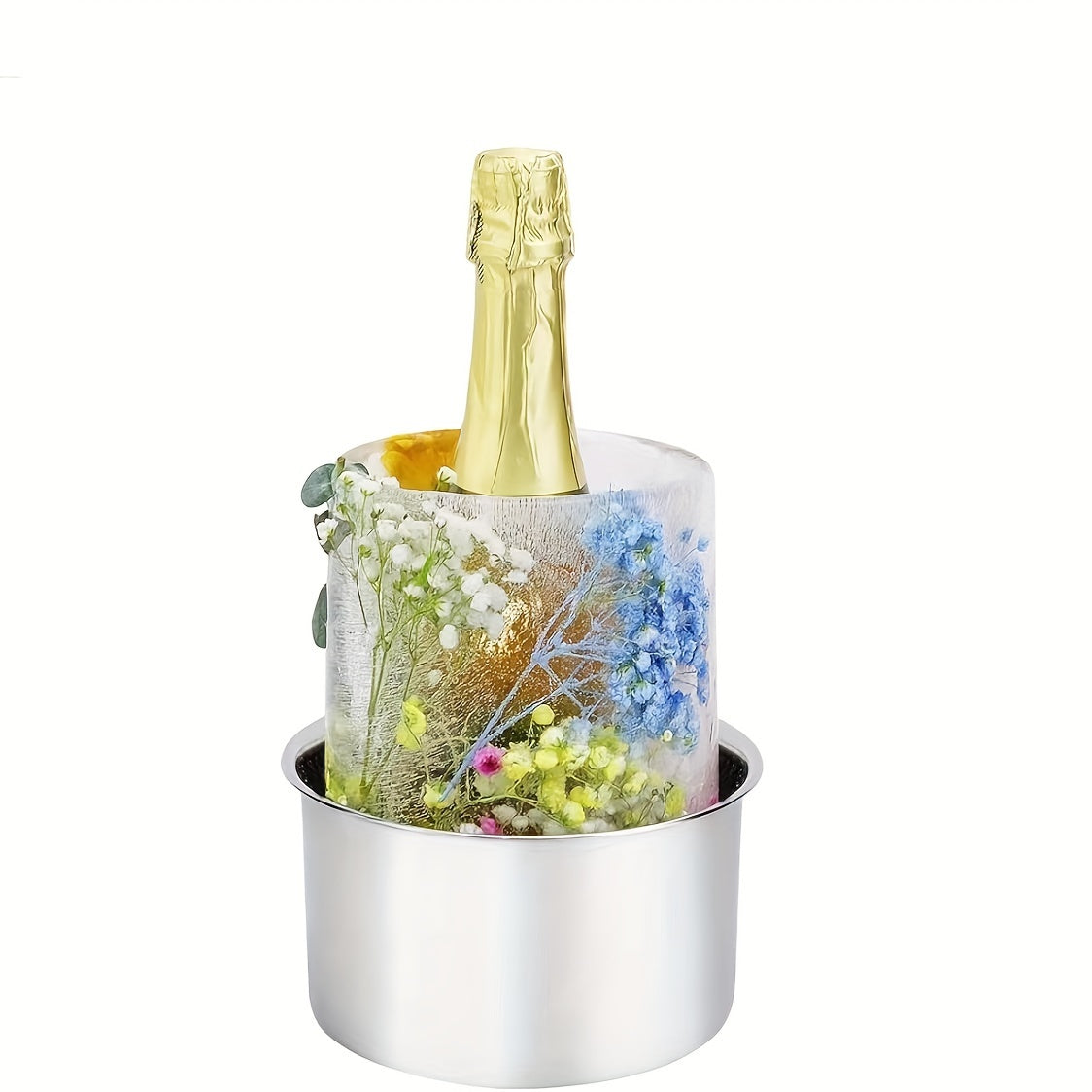 Ice Mold Wine Bottle Cooler Champagne Bucket with Transparent Freezable Design