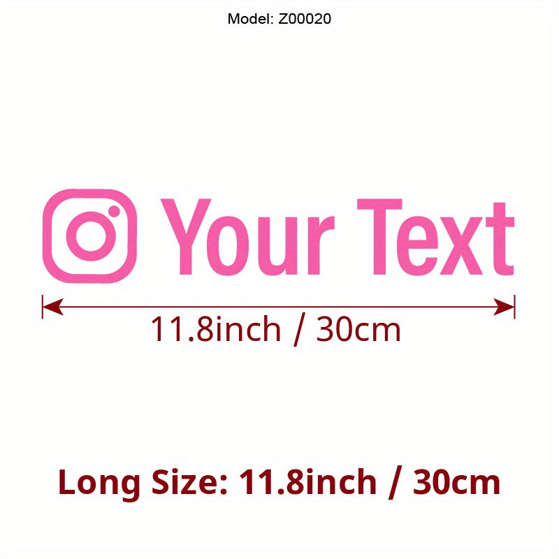 Instagram nomi uchun moslashtiriladigan vinil avtomobil oynasi stikerlari, o'z-o'zidan yopishadigan