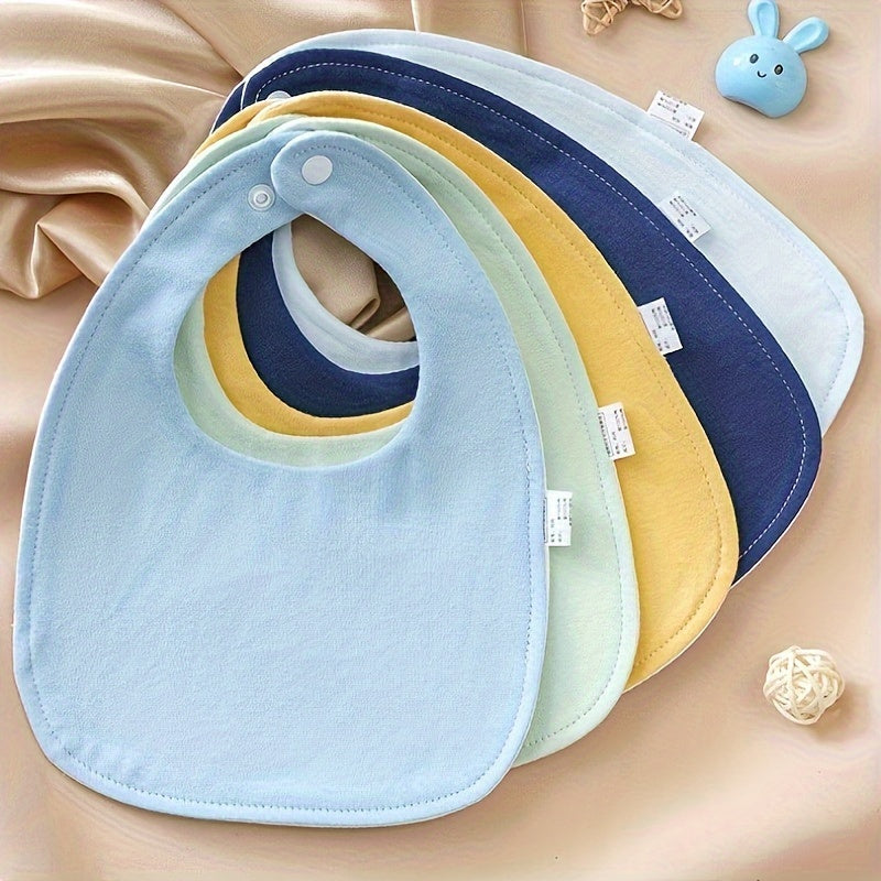 Baby Bibs Soft U-Shaped Adjustable Waterproof Cotton Drooling Bibs for Feeding