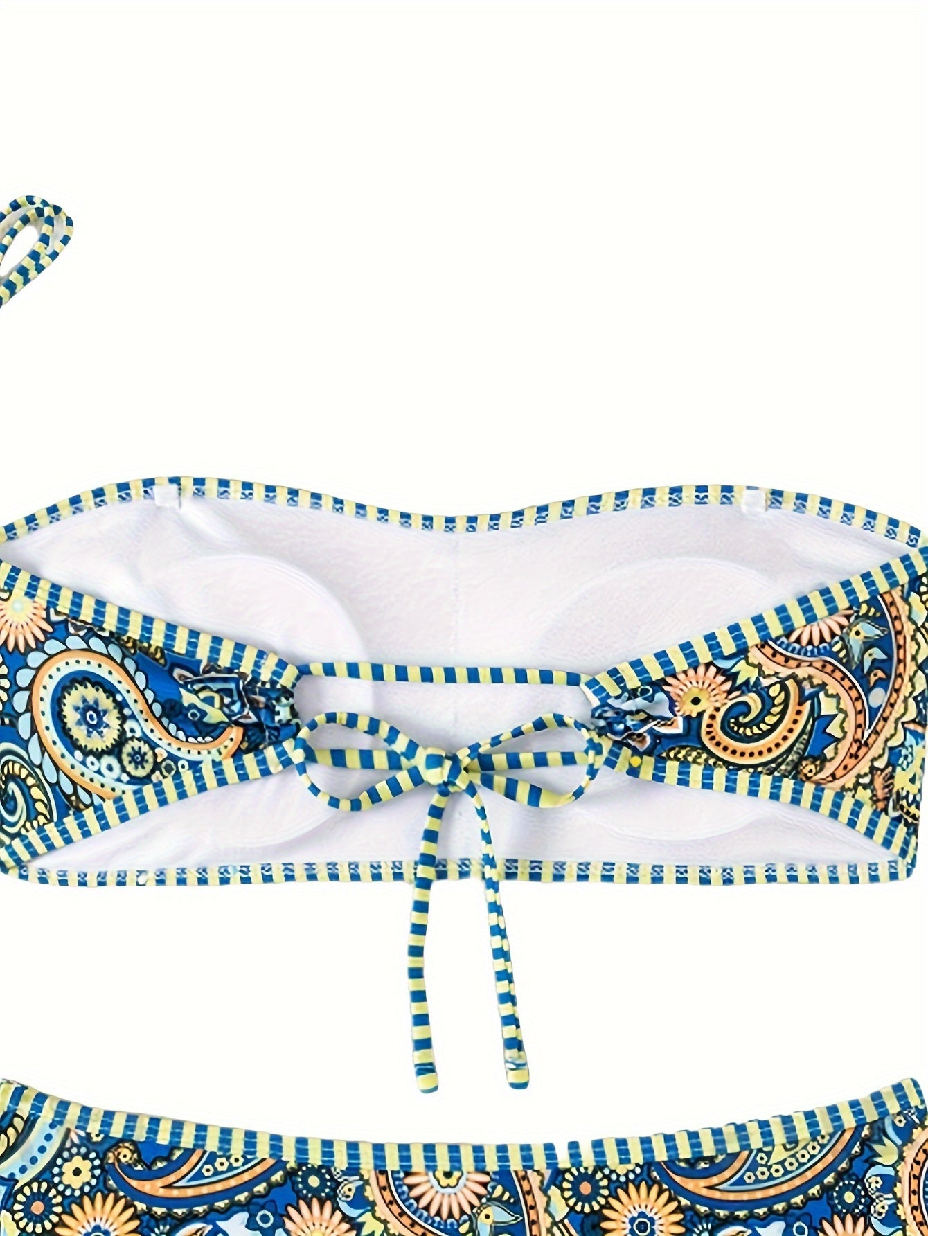 Women's Bikini Set Medium Stretch Polyester Knit Random Print Swimsuit with Knotted Detail