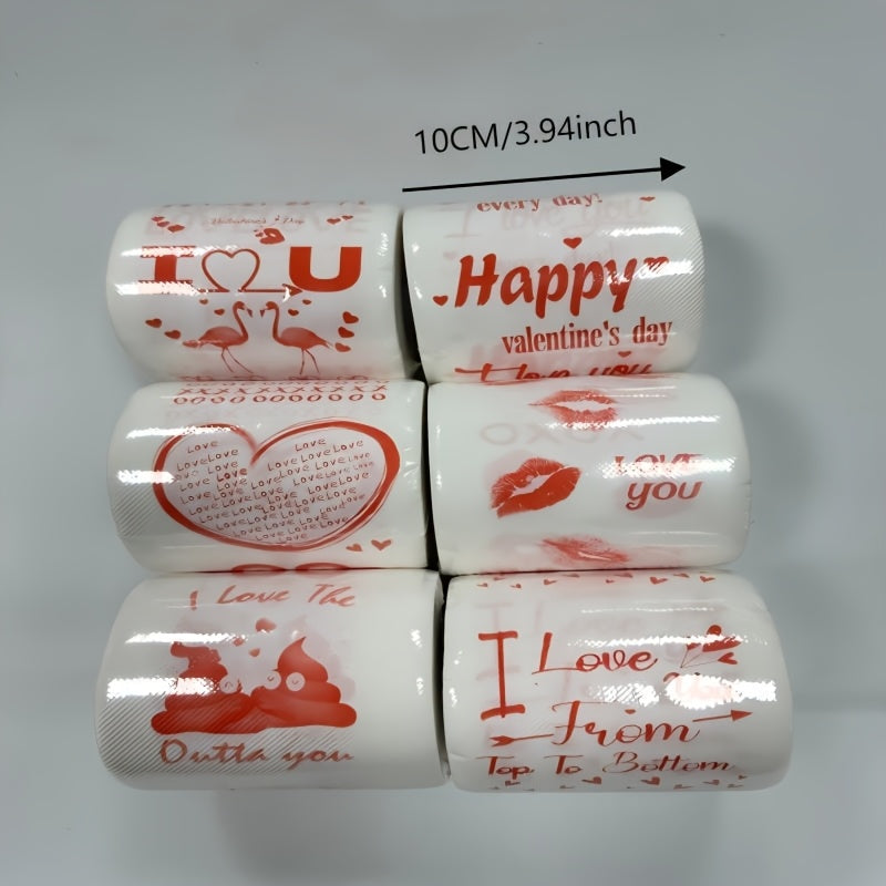 Set of 2 Whimsical Printed Toilet Paper Rolls with Birthday Wedding Valentine Themes