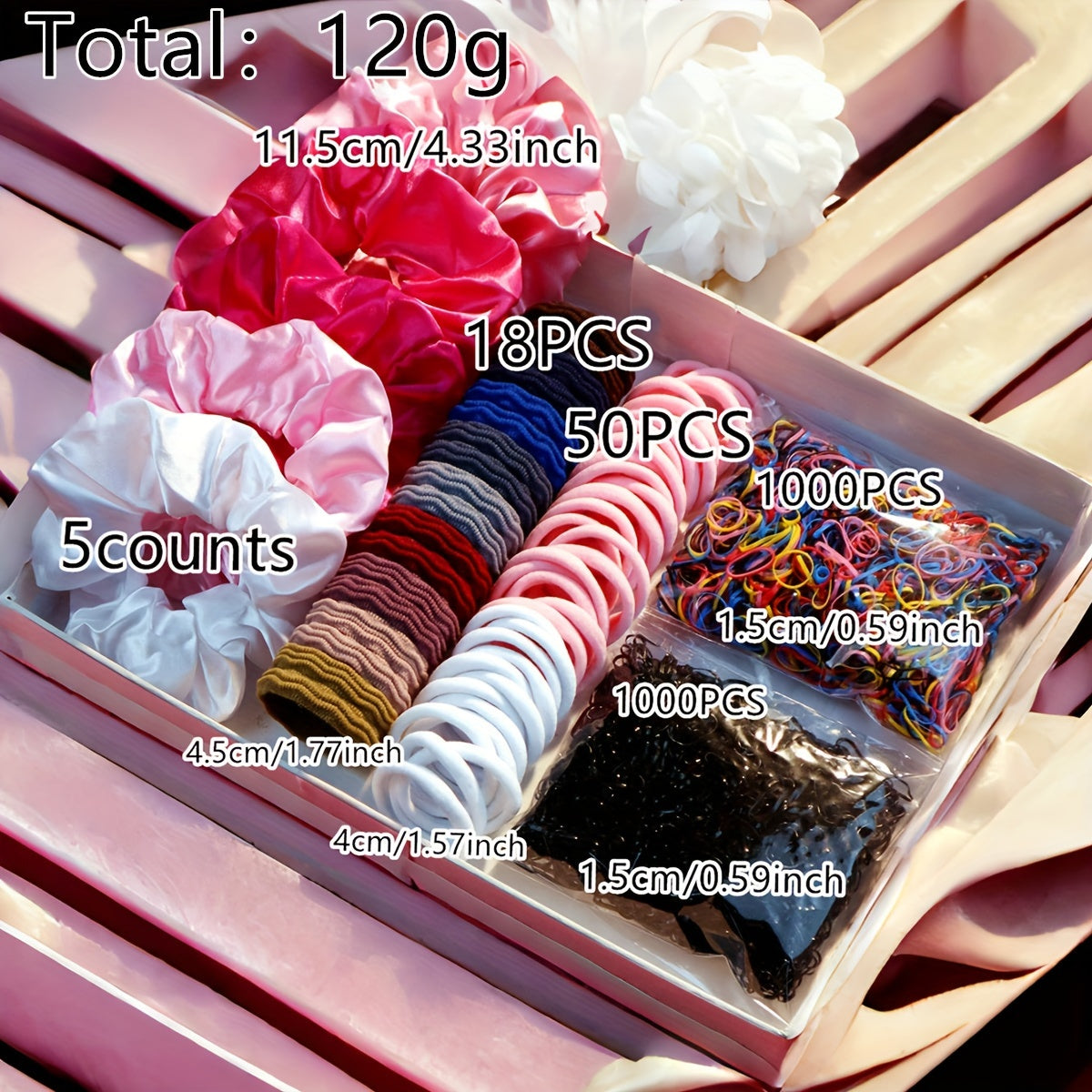 Women's Hair Accessory Set with Scrunchies, Braiding Tools and Headbands