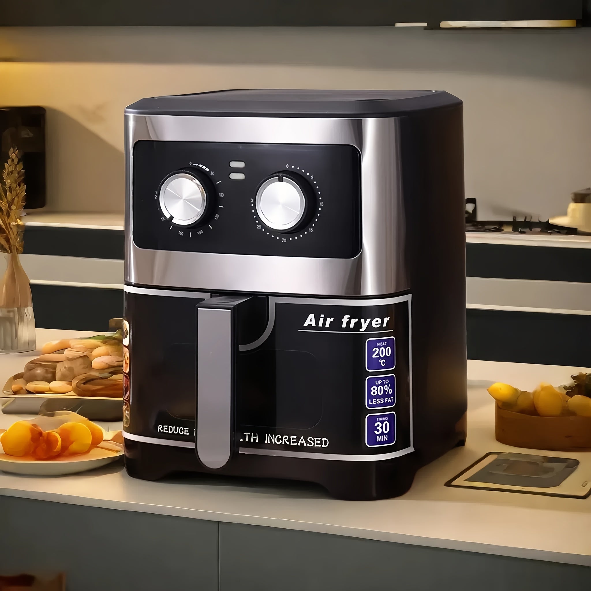 Многофункционочная электрическая аэрогриль с обзорным окном 220-240В черный