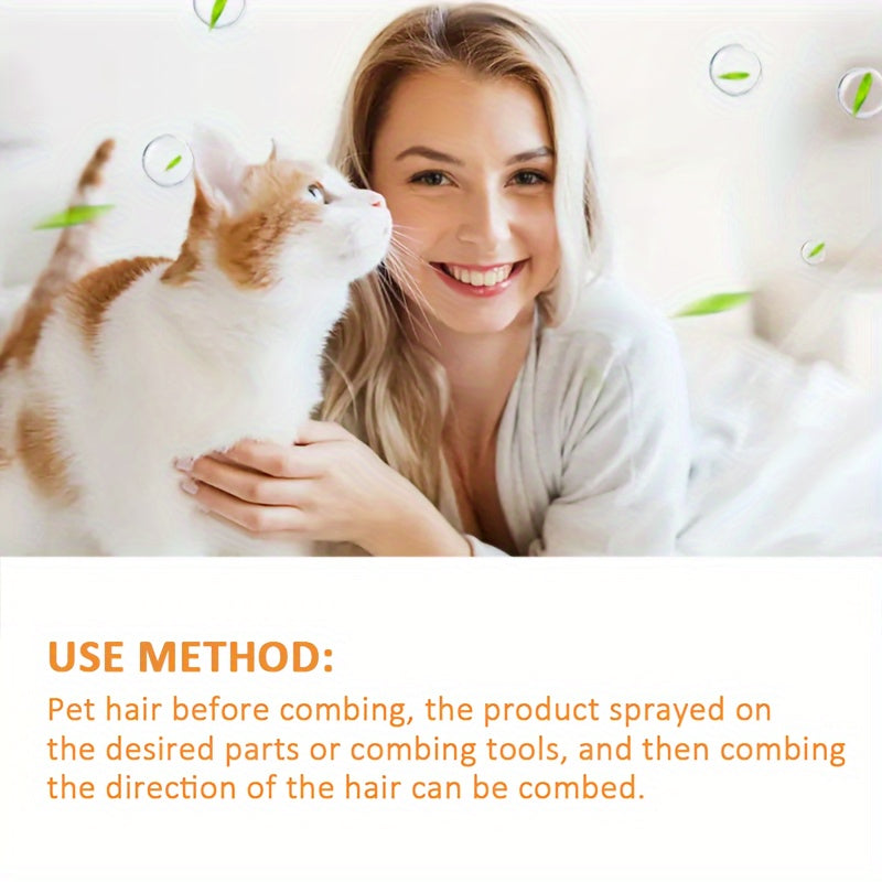 Pet Hair Care Spray 100ml Deodorizes Smoothens Non-Greasy for Cats Dogs