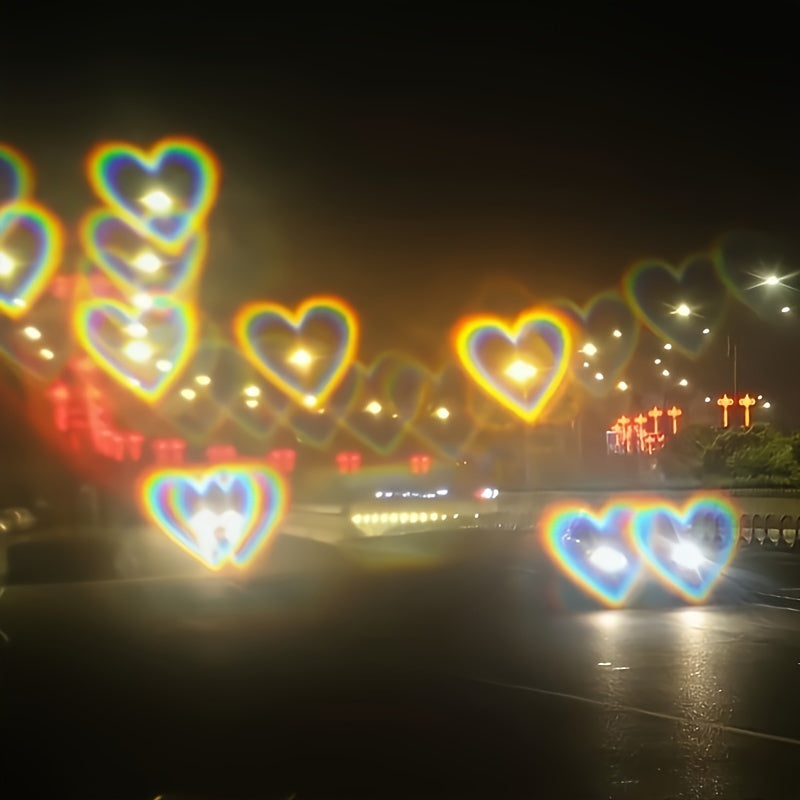 Women's Heart-Shaped Diffraction Glasses with Peach Frames for Parties and Festivals