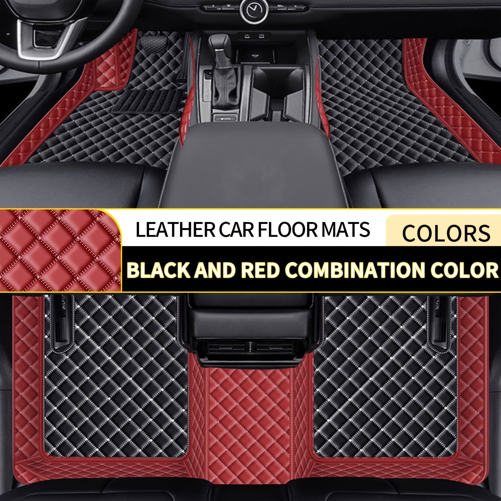 Car Floor Mat Waterproof PU Leather All-Weather Durable for Left-Hand Drive