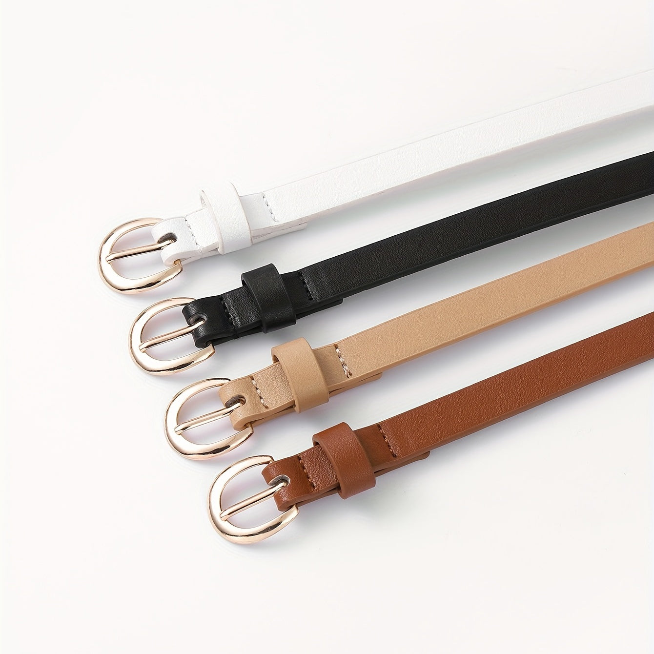 Women's PU Leather Belt with Needle Buckle for Casual Jeans in Solid Colors