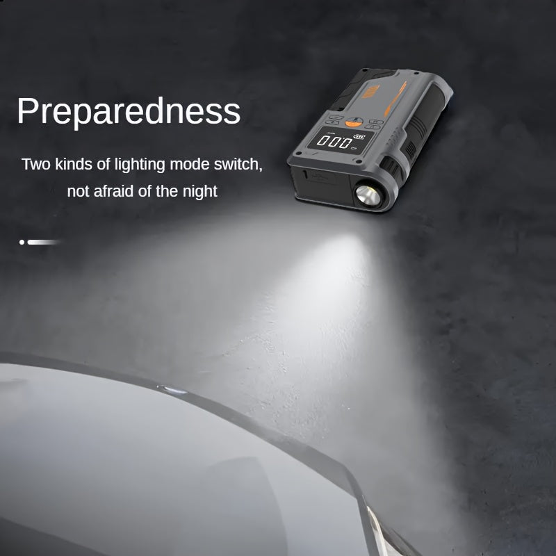 Portable Wireless Car Emergency Starter with Tire Inflator LED Flashlight and USB Rechargeable Battery
