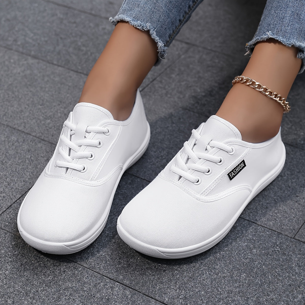 Women Wide-Toe Sneakers Breathable Fabric Casual Walking Shoes