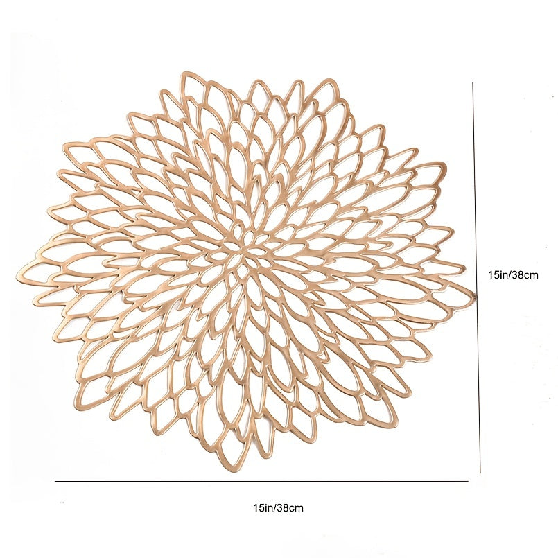 Individual de PVC con diseño antideslizante de flor de hibisco para mesa de comedor