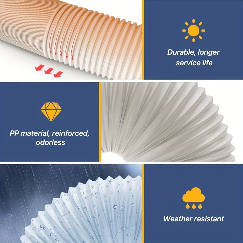 LOVIGA portativ konditsioner quvuri 14.99 sm diametr va 203.2 sm uzunlik bilan qulaylik uchun optimallashtirilgan bo'lib, u universal mos keladi. Ushbu quvur mustahkam polipropilen va temir materiallardan tayyorlangan bo'lib, o'rnatish oson.