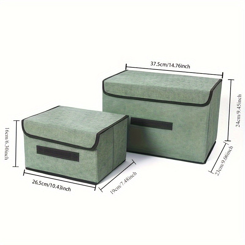 Juego de 2 cestas de almacenamiento plegables para juguetes, ropa y artículos del hogar, de tela no tejida