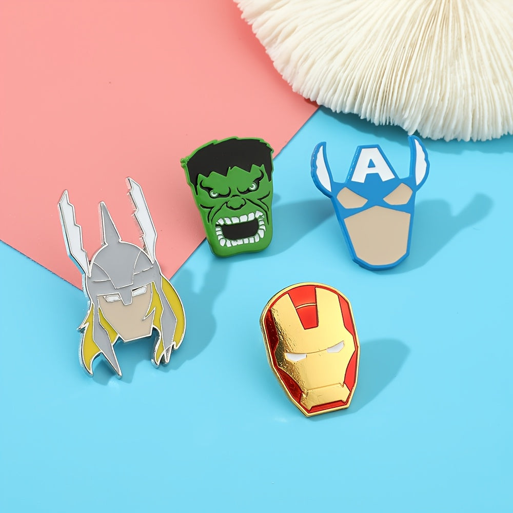 Set of 5 Anime Character Brooches Enamel Metal Pins for Clothing and Accessories