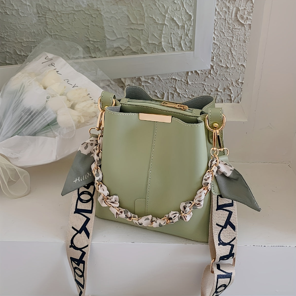 Women's Bucket Bag Crossbody Shoulder Bag Solid PU Casual Everyday