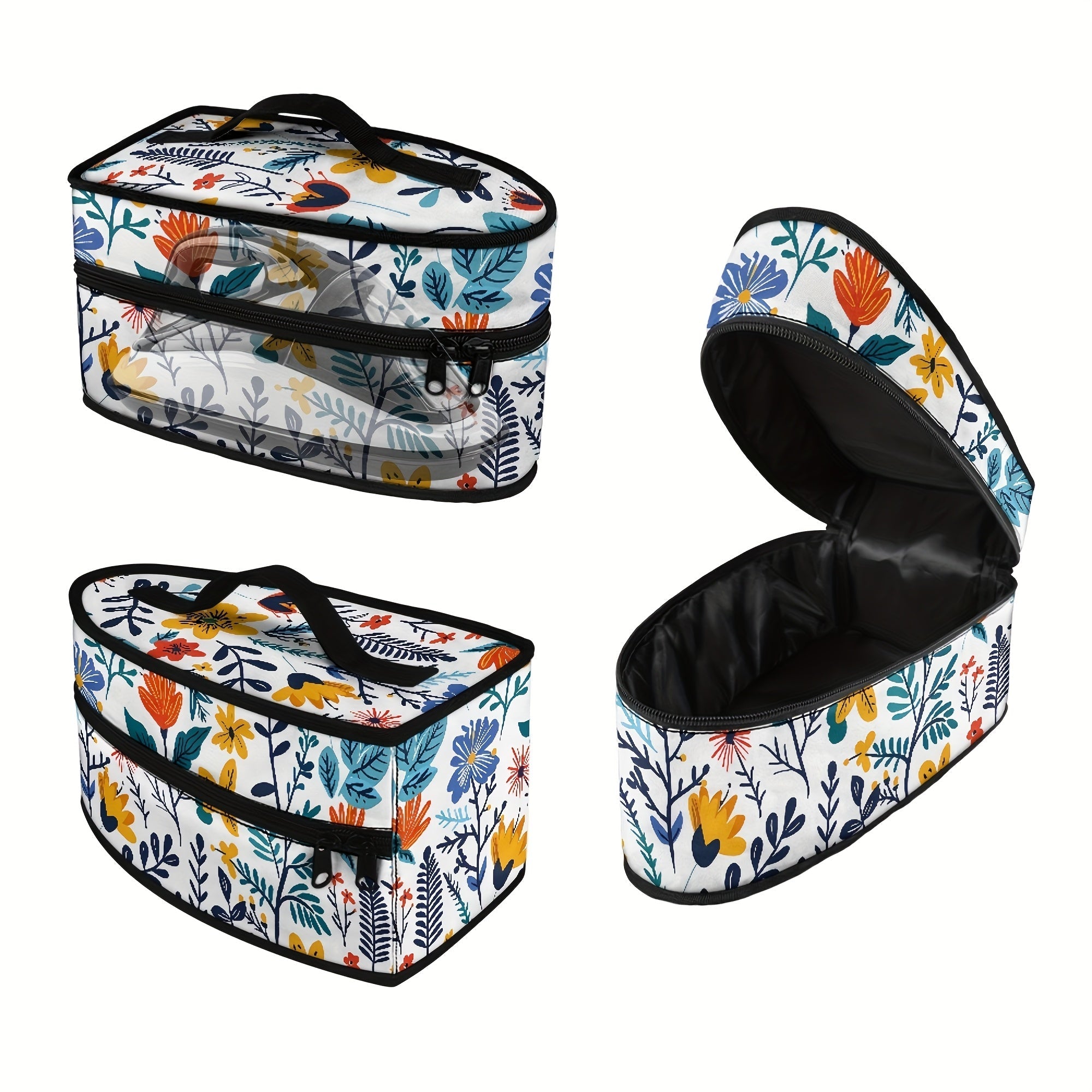 Floral Butterfly Ironing Bag with Top Handle and Double Zipper for Travel Storage