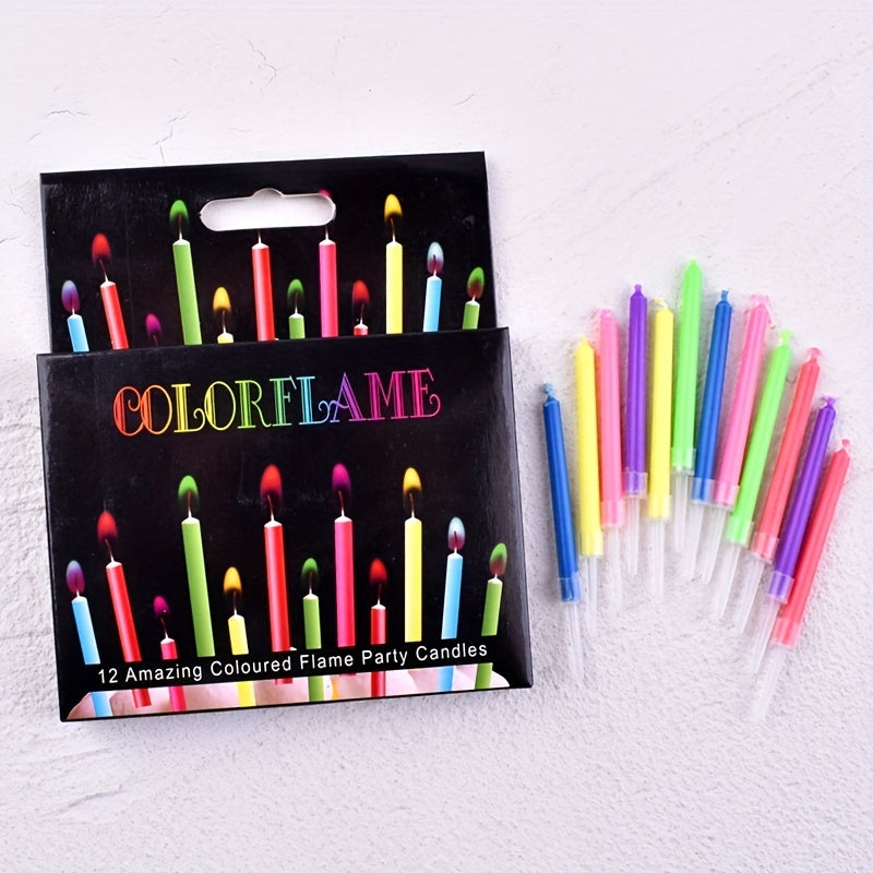 Rainbow Flame Seedling Candles for Cakes Birthday Party Decor Set of 6 or 12
