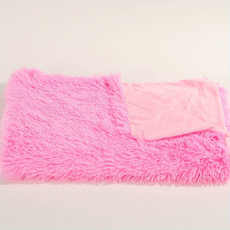 Rainbow Double Layer Plush Blanket for Home Decor and Cozy Bed or Sofa Use