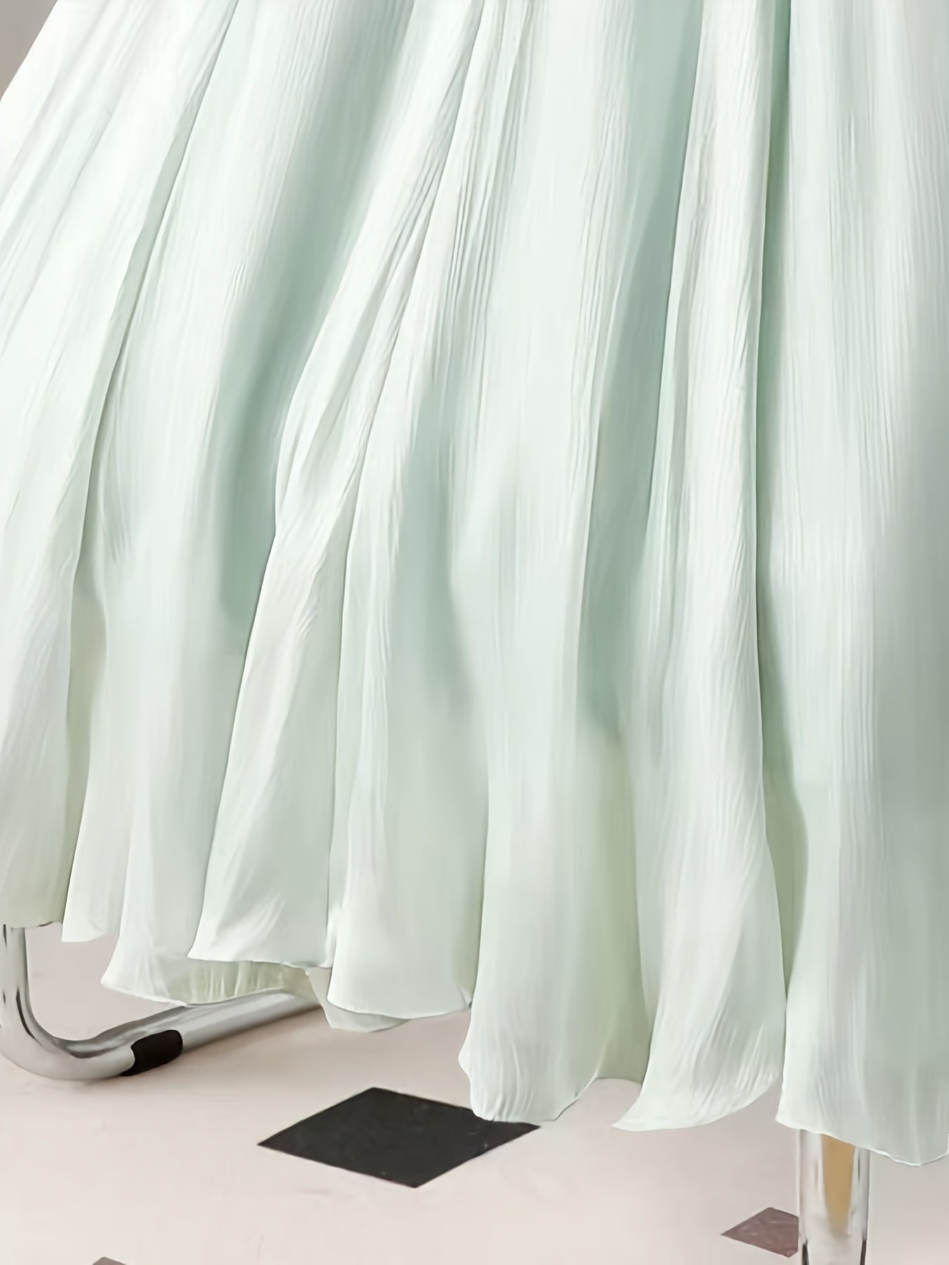 Women's Solid Color Midi A-Line Skirt with Elastic Waist for Summer