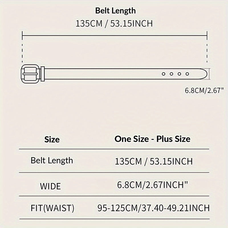 Women's Wide PU Belt Square Buckle for Dresses and Coats