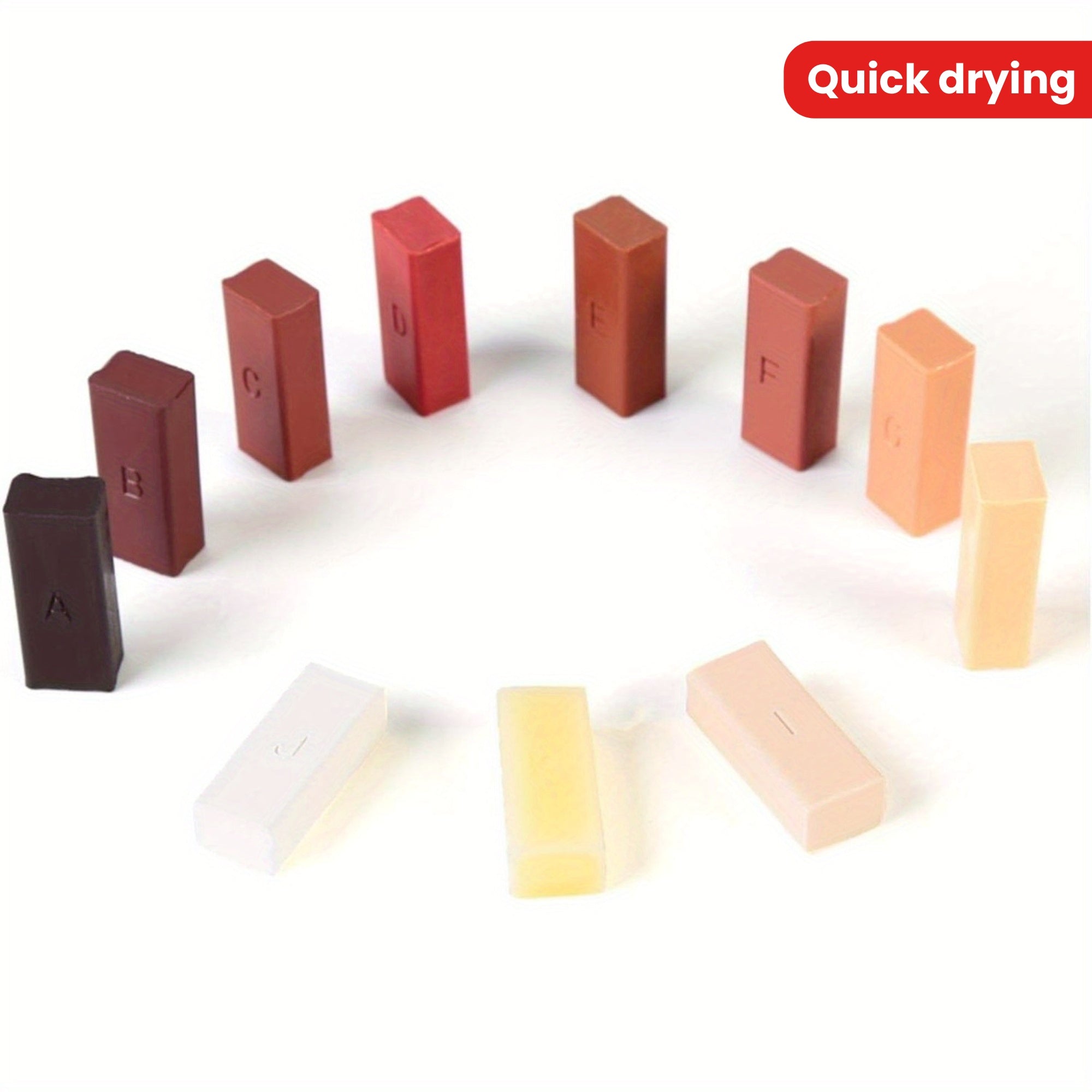 Qattiq mum to'ldiruvchi qattiq yog'och pollari va mebellar uchun - 11 dona, silliqlash mumkin va tez quriydi - Qayrag'och, eman, gilos, yong'oq va mahogoni yog'ochidagi yoriqlarni tuzatish uchun ideal