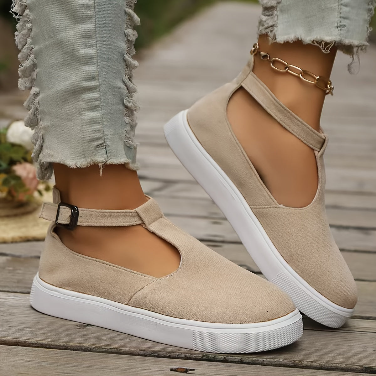 Women's Breathable Round Toe Loafers with Thick EVA Sole Casual Shoes