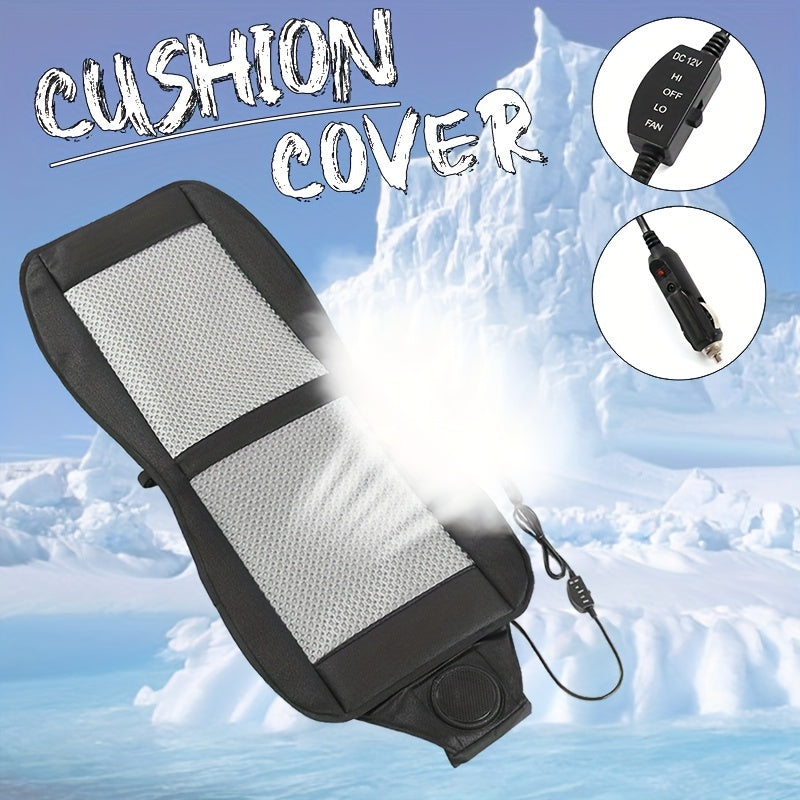 Car Seat Cooling Fan Cushion Black 12V Ventilation Seat Pad with Wind Control