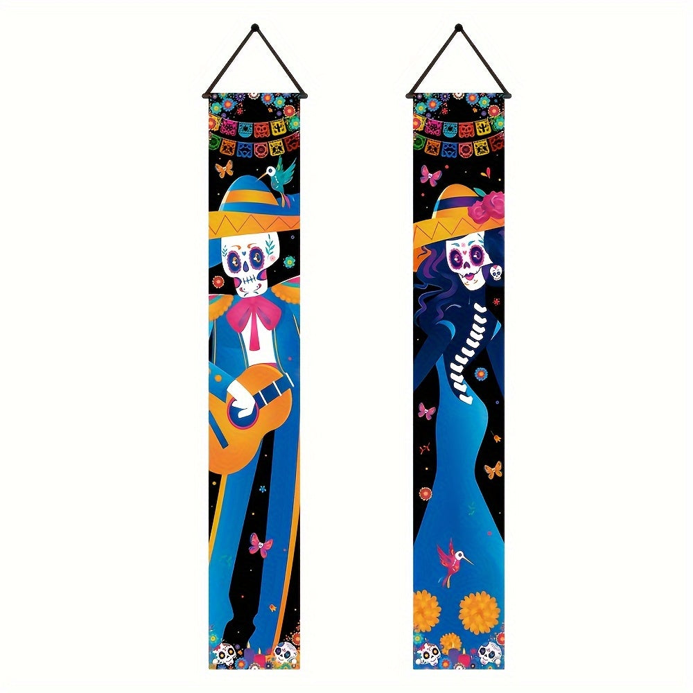 Украсьте свой крыльцо праздничными висячими флагами для празднования Хэллоуинского пивного фестиваля.