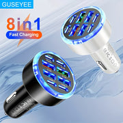 Universal 8-in-1 Fast Charger 35W QC3.0 USB-C Car Travel Power Adapter