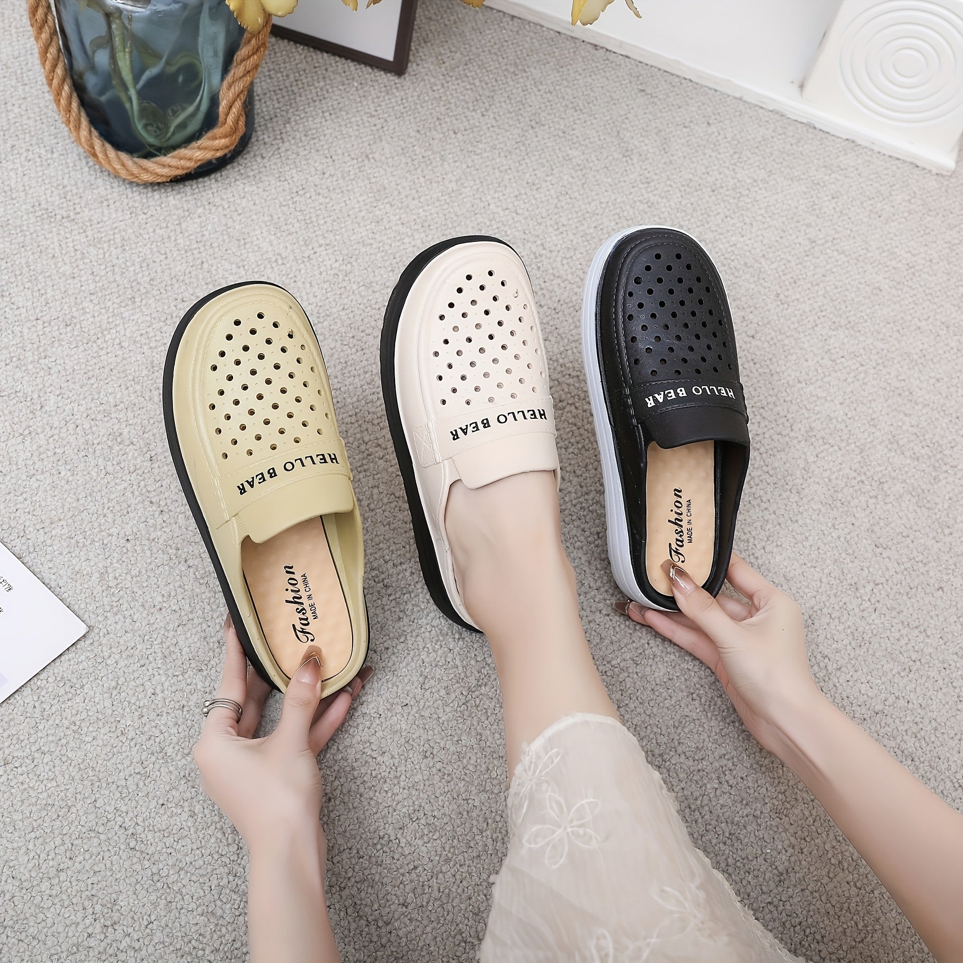 Women's Summer Thick-Soled PVC Shoes with Half-Enclosed Head for Comfort and Style