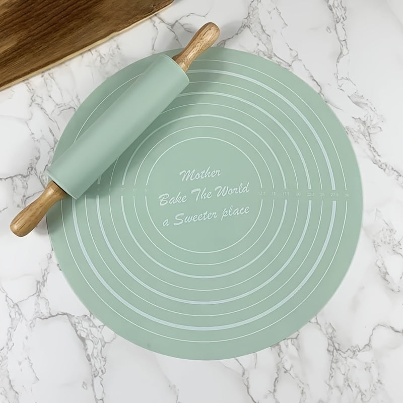 Silicone Baking Set Non-Stick Pastry Mat Rolling Pin Kitchen Accessories