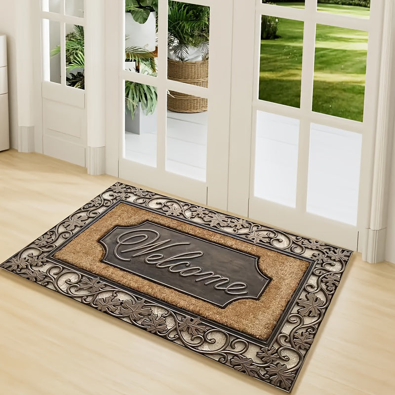Welcome Home Doormat with Abstract Line Pattern, Durable, Various Sizes